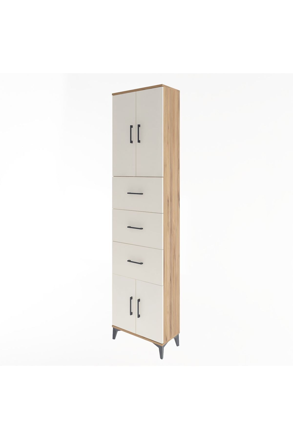 Arges Dolap Tek Raflı 3 Çekmeceli 4 Kapaklı 60x30x243 - S32M073V7A