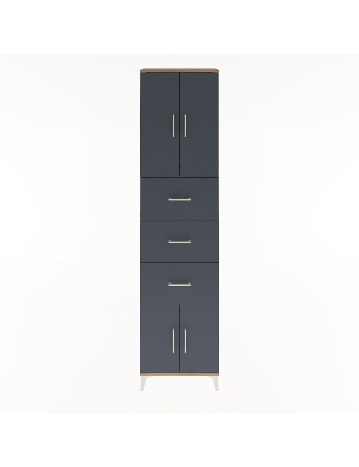 Arges Dolap Tek Raflı 3 Çekmeceli 4 Kapaklı 60x30x243 - S32M073V8A