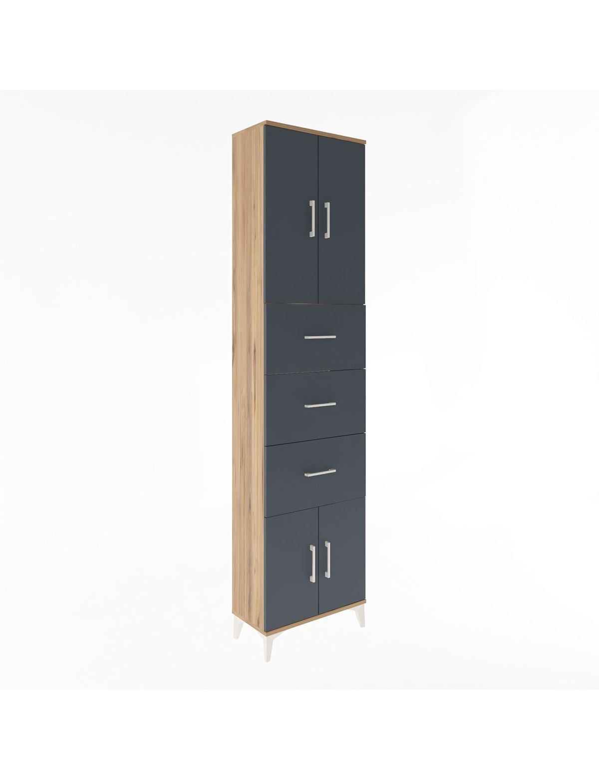 Arges Dolap Tek Raflı 3 Çekmeceli 4 Kapaklı 60x30x243 - S32M073V8A