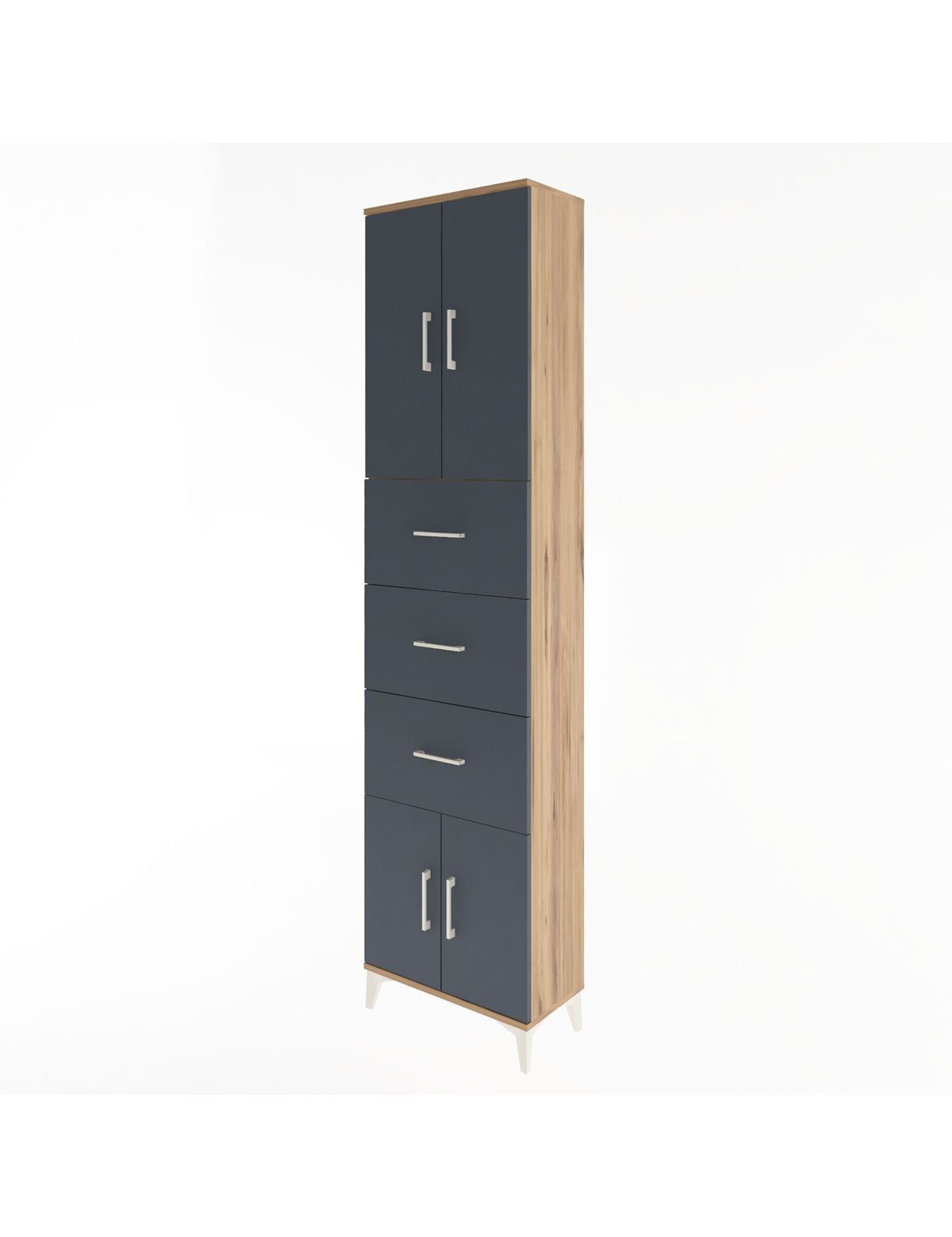 Arges Dolap Tek Raflı 3 Çekmeceli 4 Kapaklı 60x30x243 - S32M073V8A