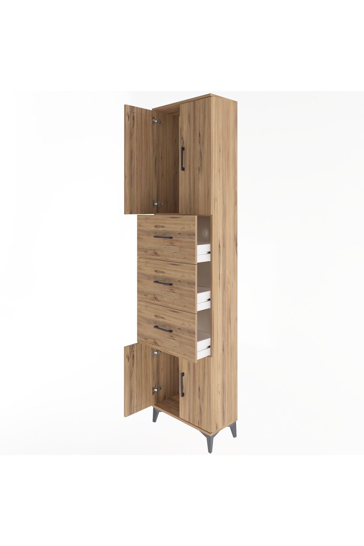 Arges Dolap Tek Raflı 3 Çekmeceli 4 Kapaklı 60x30x243 - S32M073V9A