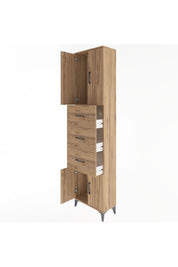 Arges Dolap Tek Raflı 3 Çekmeceli 4 Kapaklı 60x30x243 - S32M073V9A