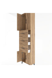 Arges Dolap Tek Raflı 3 Çekmeceli 4 Kapaklı 60x30x243 - S32M073V9A