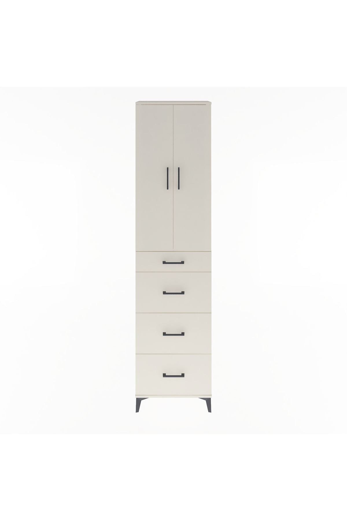 Arges Dolap Tek Raflı 4 Çekmeceli 2 Kapaklı 60x30x243 - S32M074V1A