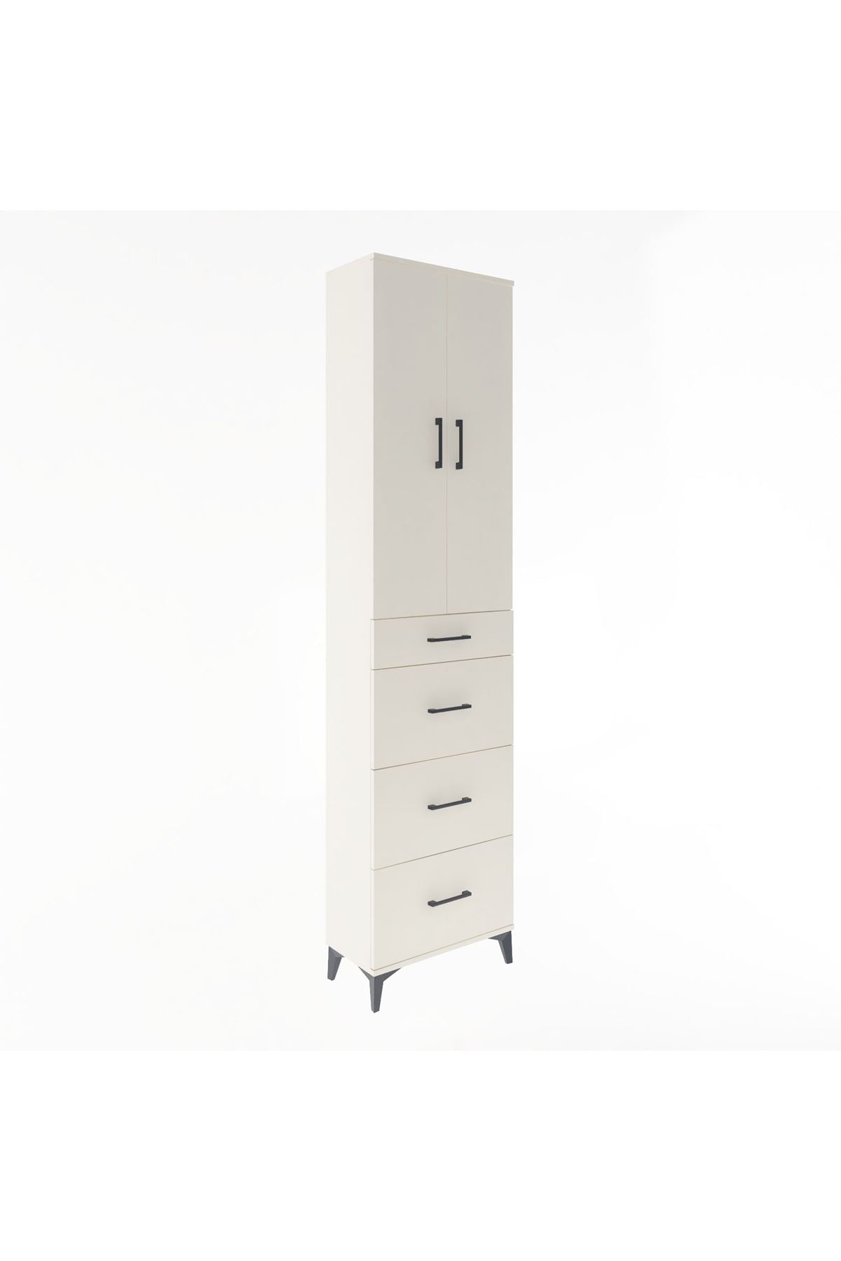 Arges Dolap Tek Raflı 4 Çekmeceli 2 Kapaklı 60x30x243 - S32M074V1A