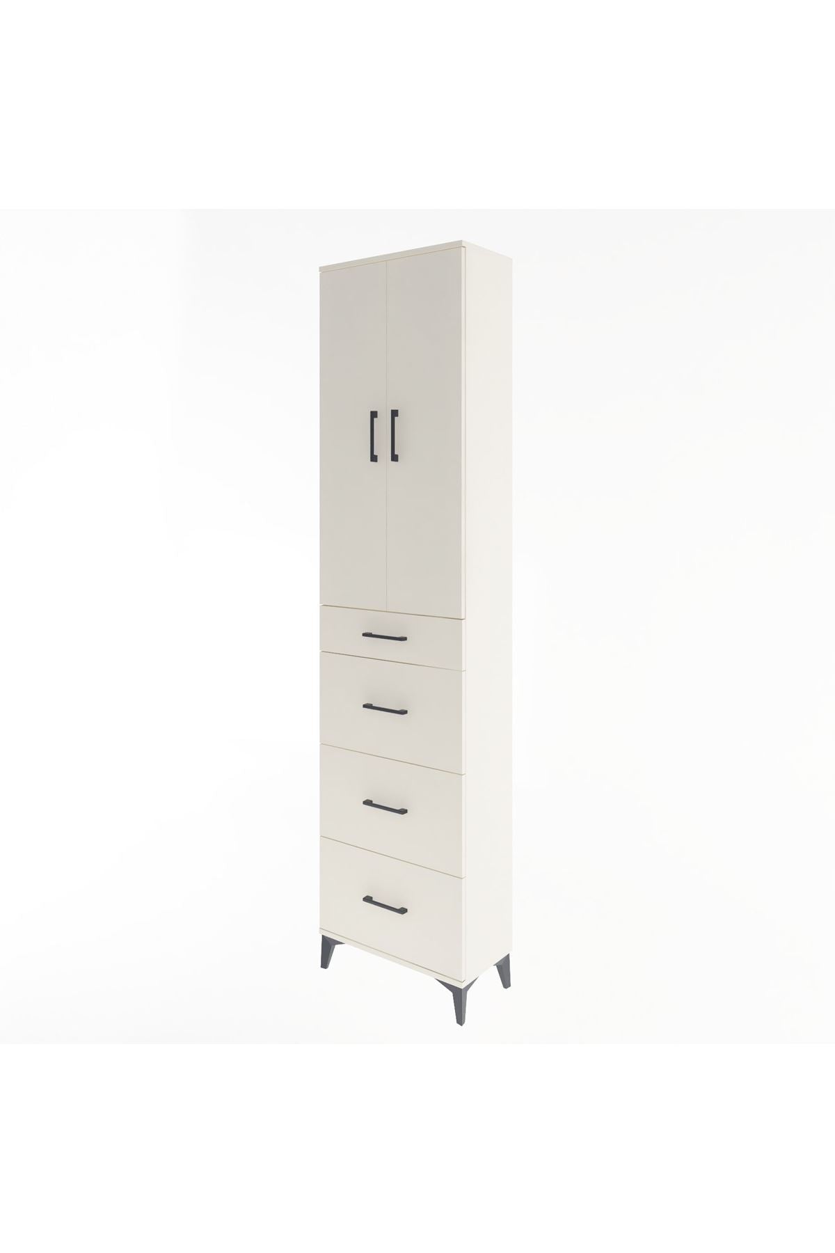 Arges Dolap Tek Raflı 4 Çekmeceli 2 Kapaklı 60x30x243 - S32M074V1A