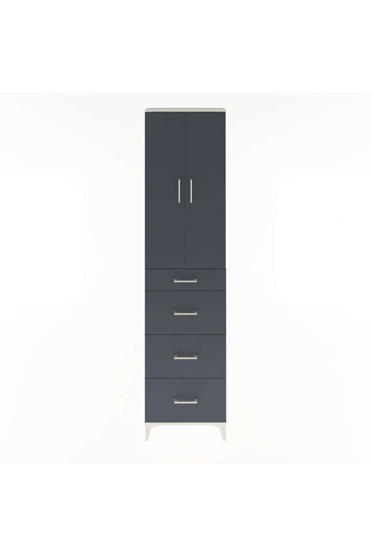 Arges Dolap Tek Raflı 4 Çekmeceli 2 Kapaklı 60x30x243 - S32M074V2A
