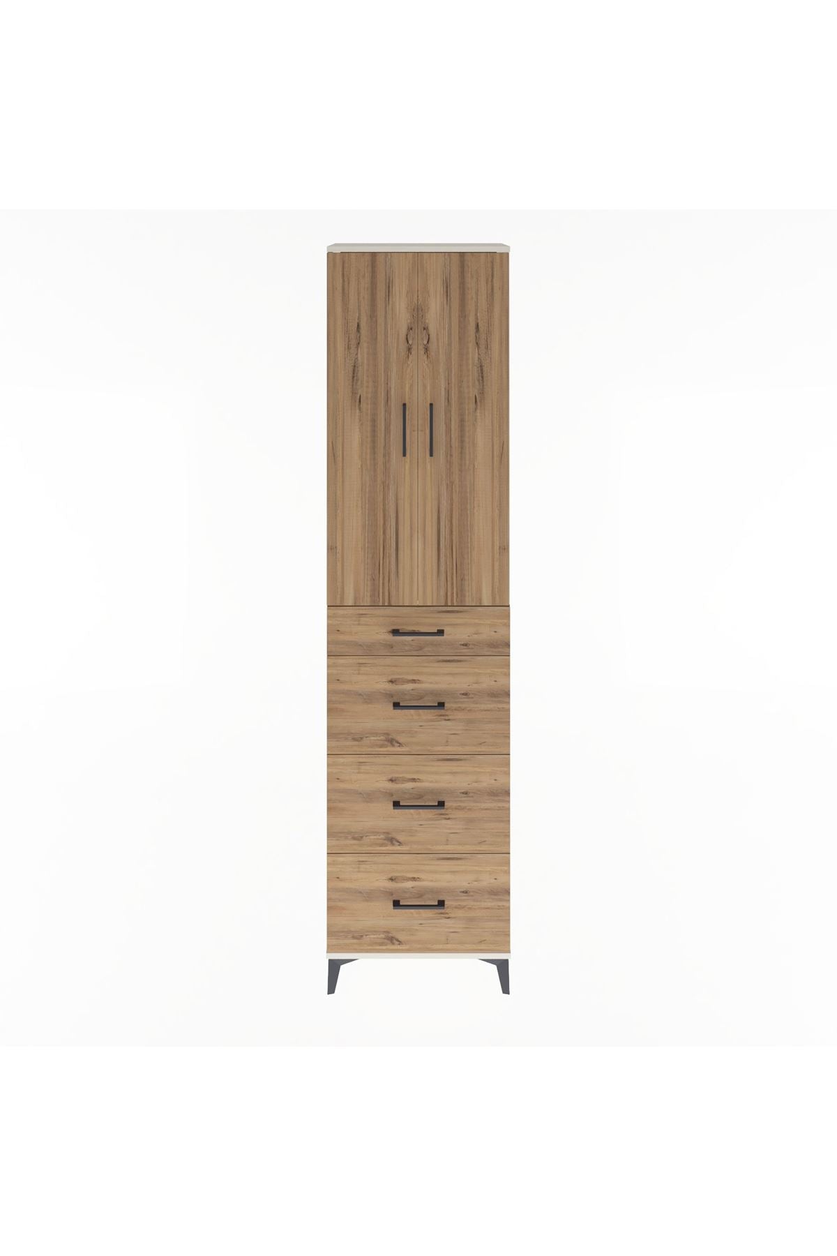 Arges Dolap Tek Raflı 4 Çekmeceli 2 Kapaklı 60x30x243 - S32M074V3A