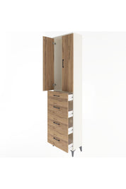 Arges Dolap Tek Raflı 4 Çekmeceli 2 Kapaklı 60x30x243 - S32M074V3A