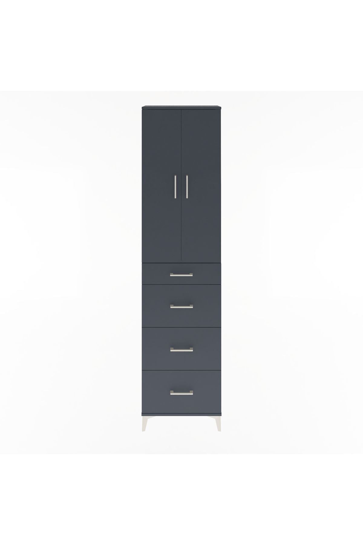Arges Dolap Tek Raflı 4 Çekmeceli 2 Kapaklı 60x30x243 - S32M074V5A