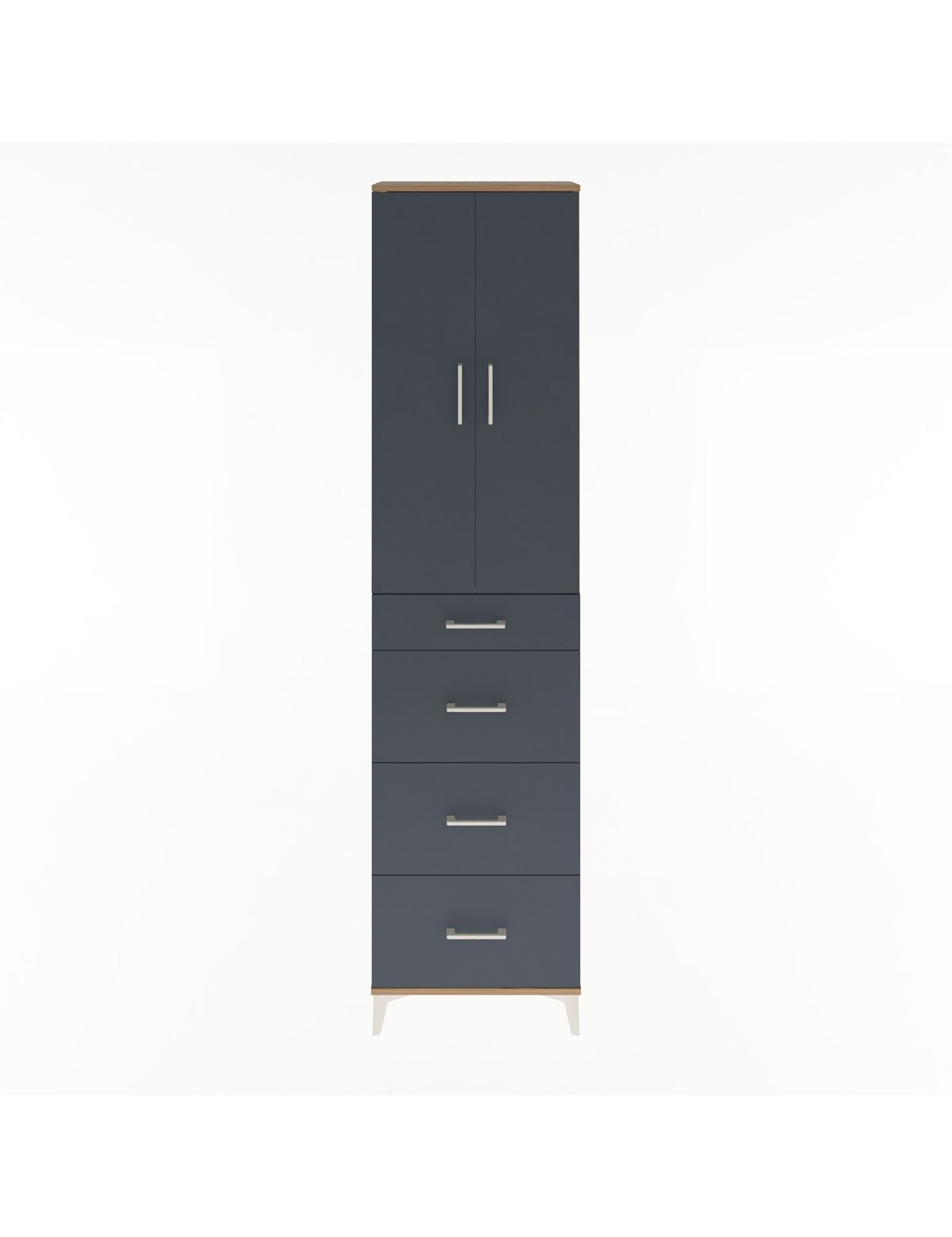 Arges Dolap Tek Raflı 4 Çekmeceli 2 Kapaklı 60x30x243 - S32M074V8A