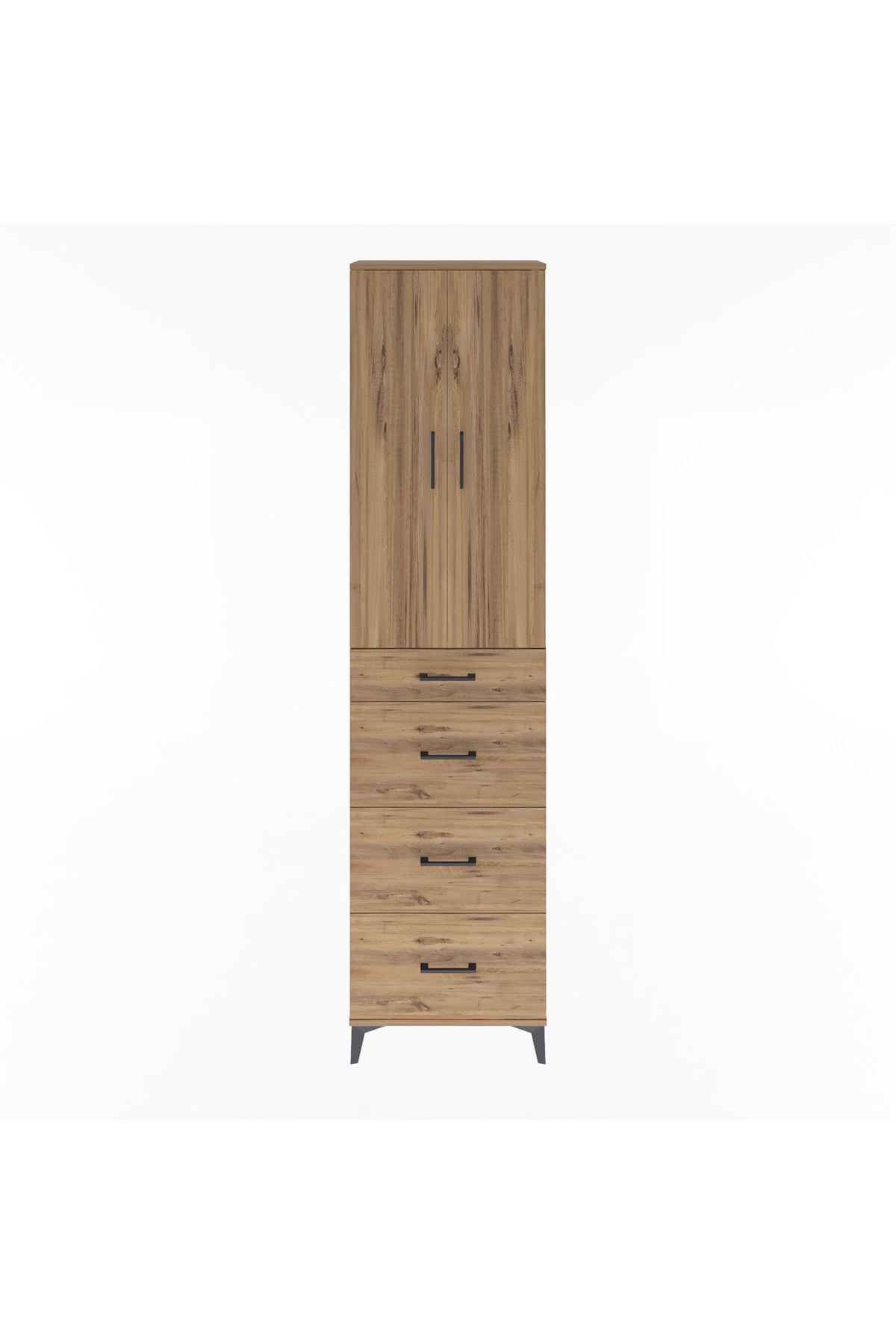 Arges Dolap Tek Raflı 4 Çekmeceli 2 Kapaklı 60x30x243 - S32M074V9A