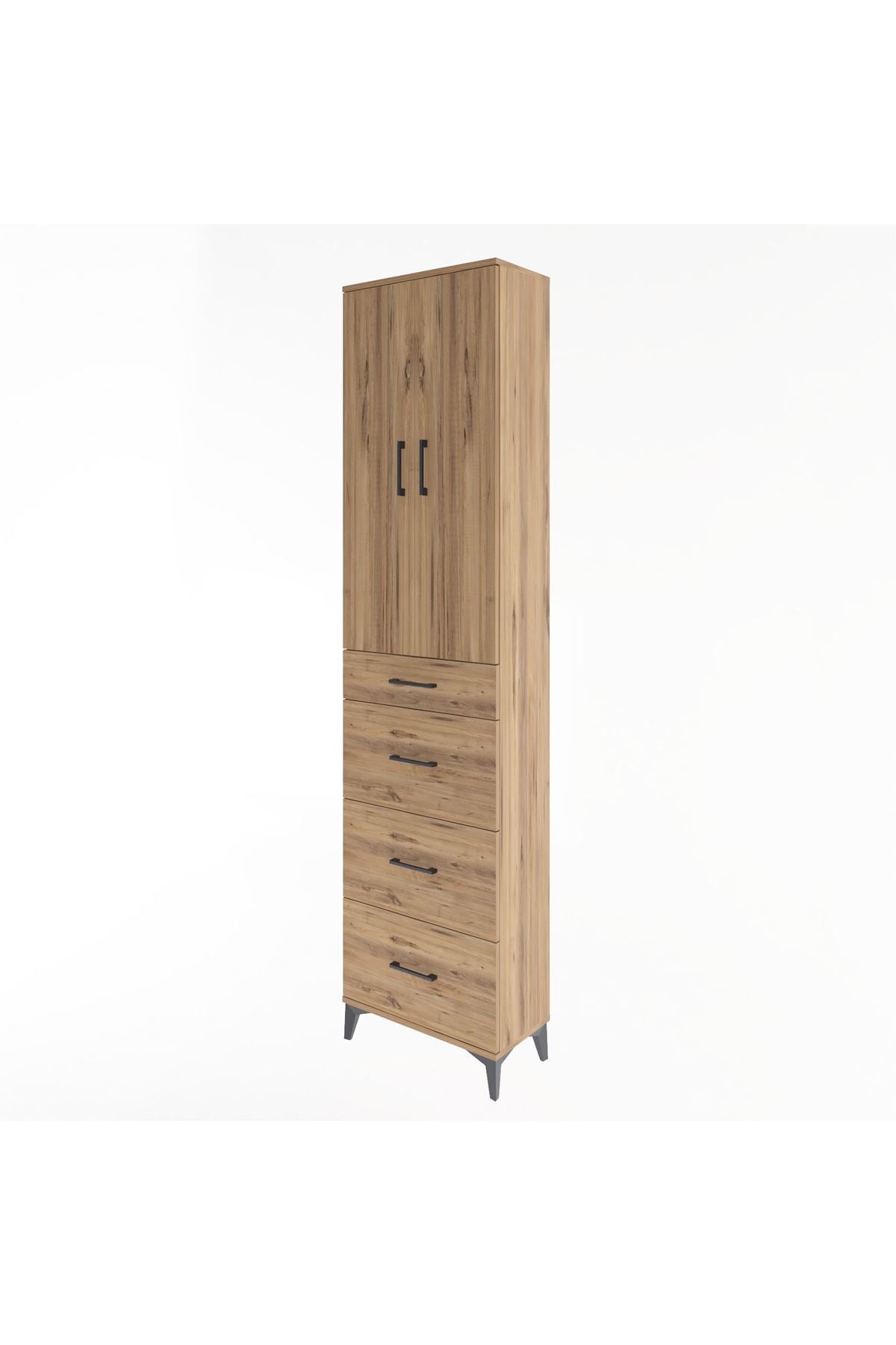 Arges Dolap Tek Raflı 4 Çekmeceli 2 Kapaklı 60x30x243 - S32M074V9A