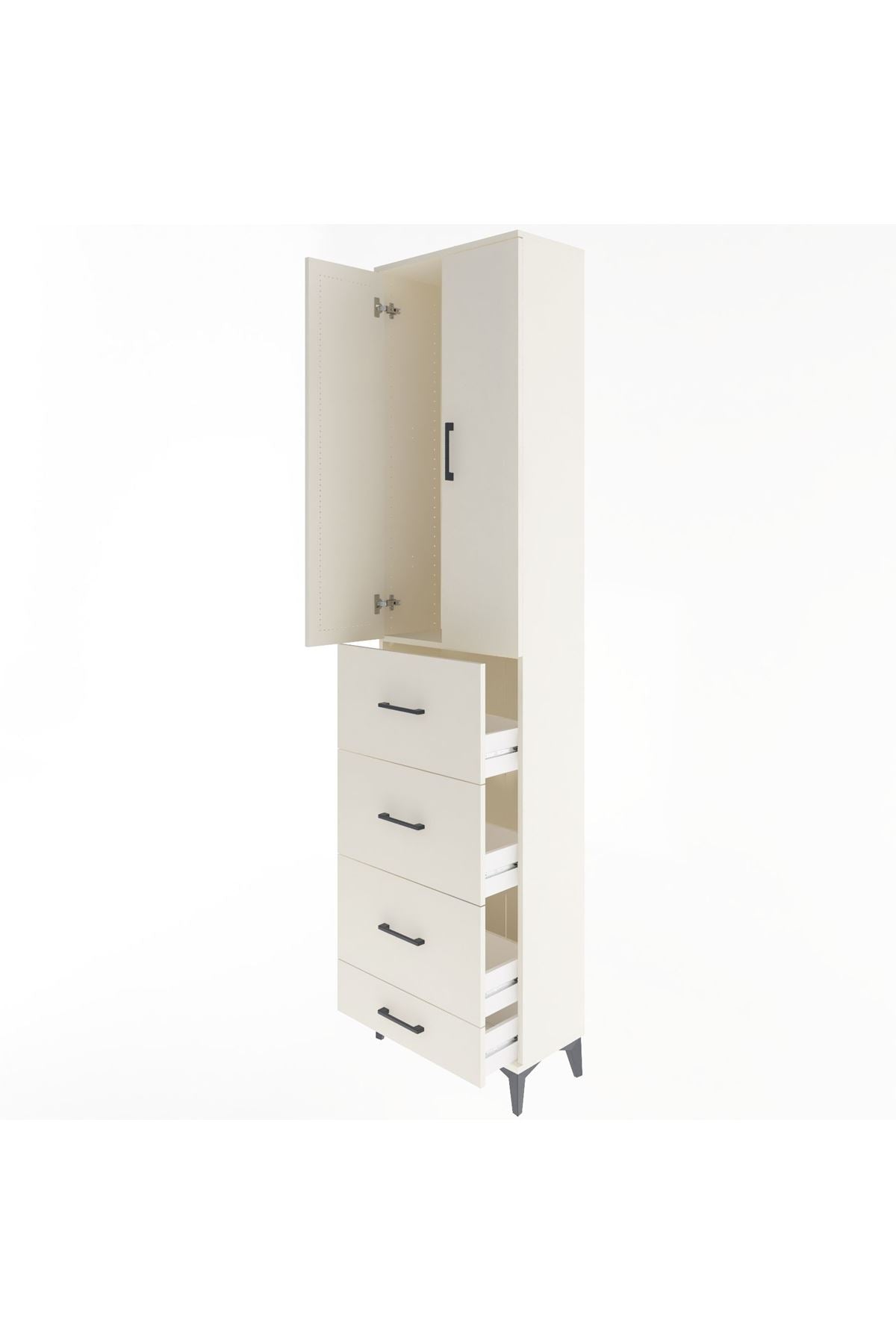 Arges Dolap Tek Raflı 4 Çekmeceli 2 Kapaklı 60x30x243 - S32M075V1A