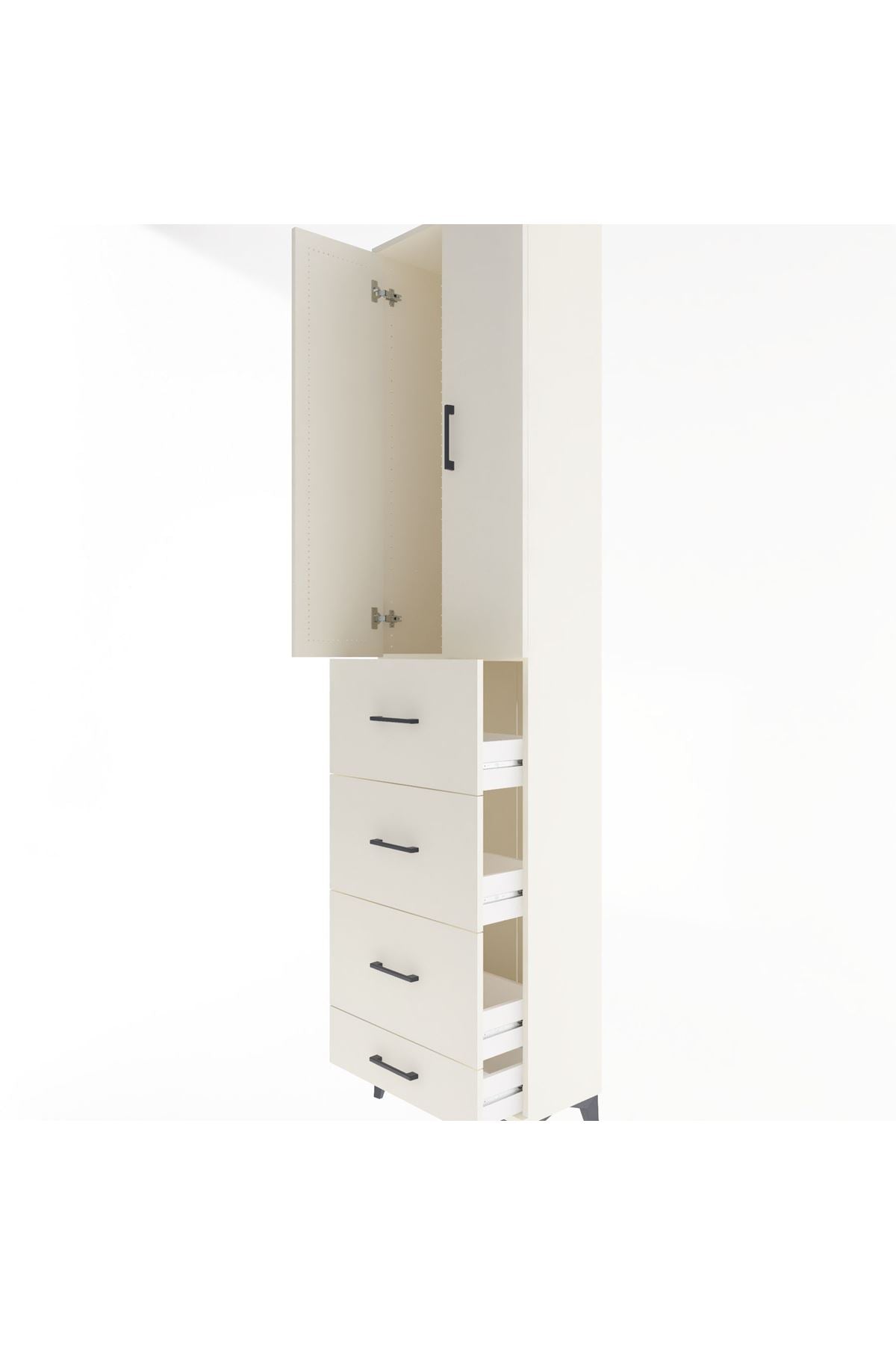 Arges Dolap Tek Raflı 4 Çekmeceli 2 Kapaklı 60x30x243 - S32M075V1A