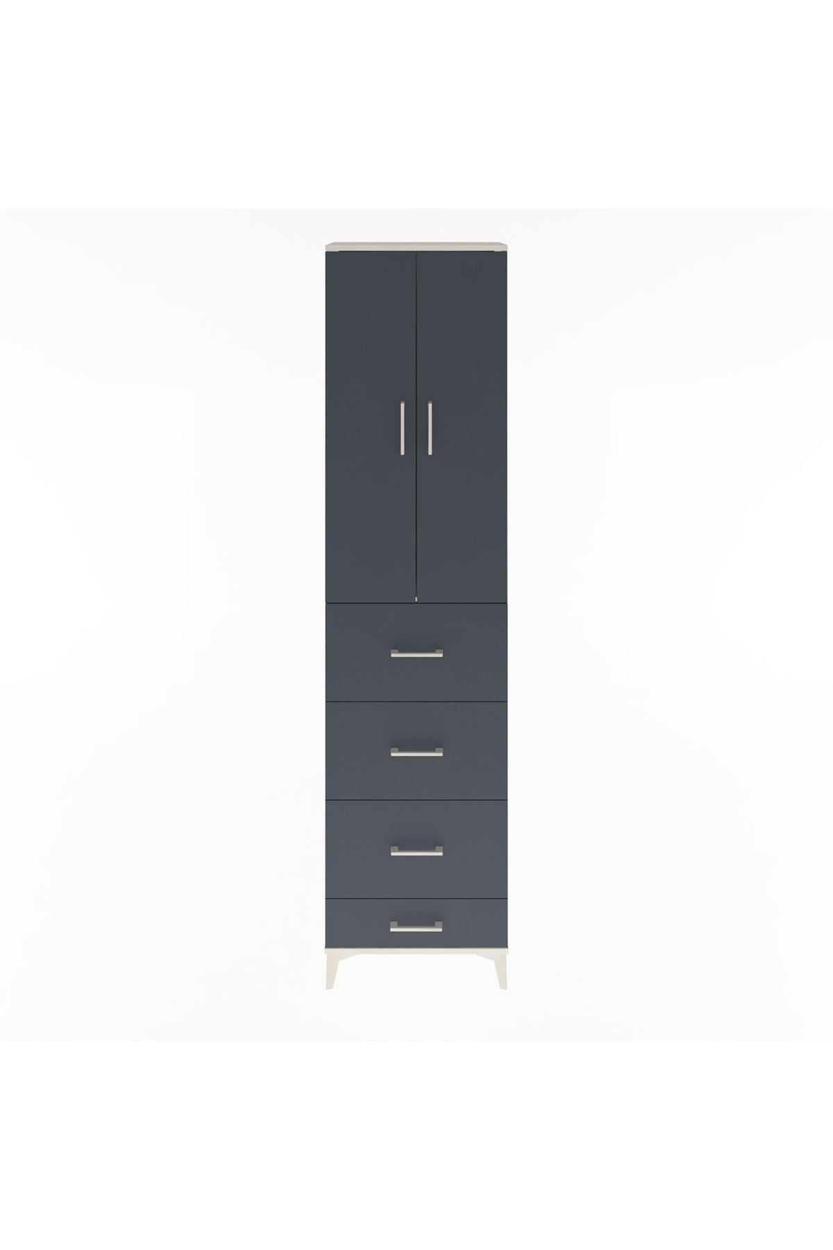 Arges Dolap Tek Raflı 4 Çekmeceli 2 Kapaklı 60x30x243 - S32M075V2A