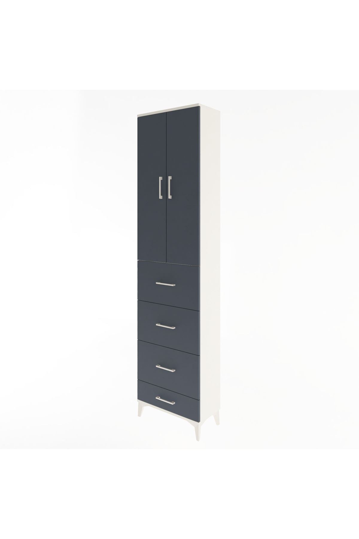 Arges Dolap Tek Raflı 4 Çekmeceli 2 Kapaklı 60x30x243 - S32M075V2A