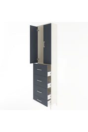 Arges Dolap Tek Raflı 4 Çekmeceli 2 Kapaklı 60x30x243 - S32M075V2A