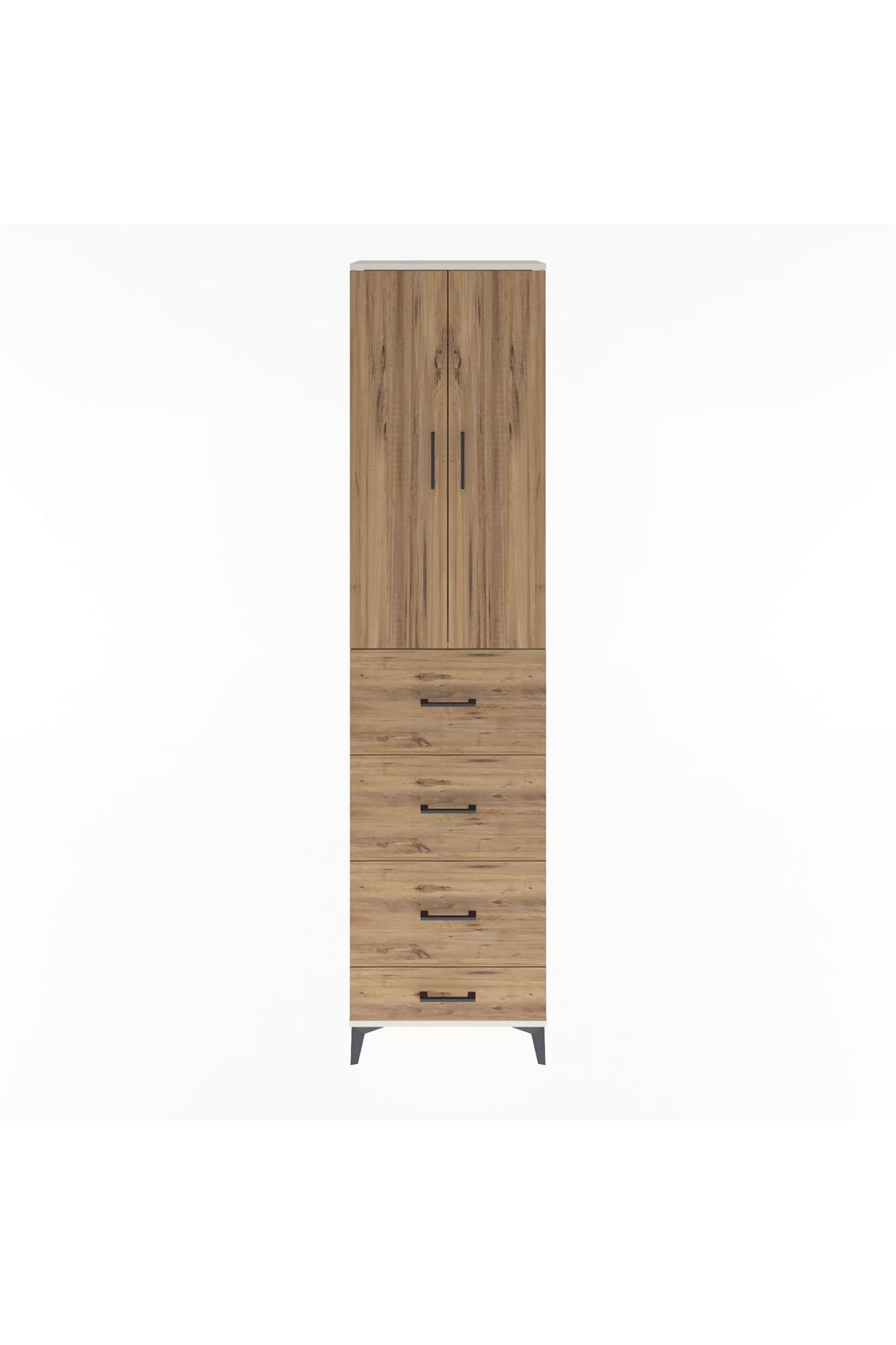 Arges Dolap Tek Raflı 4 Çekmeceli 2 Kapaklı 60x30x243 - S32M075V3A