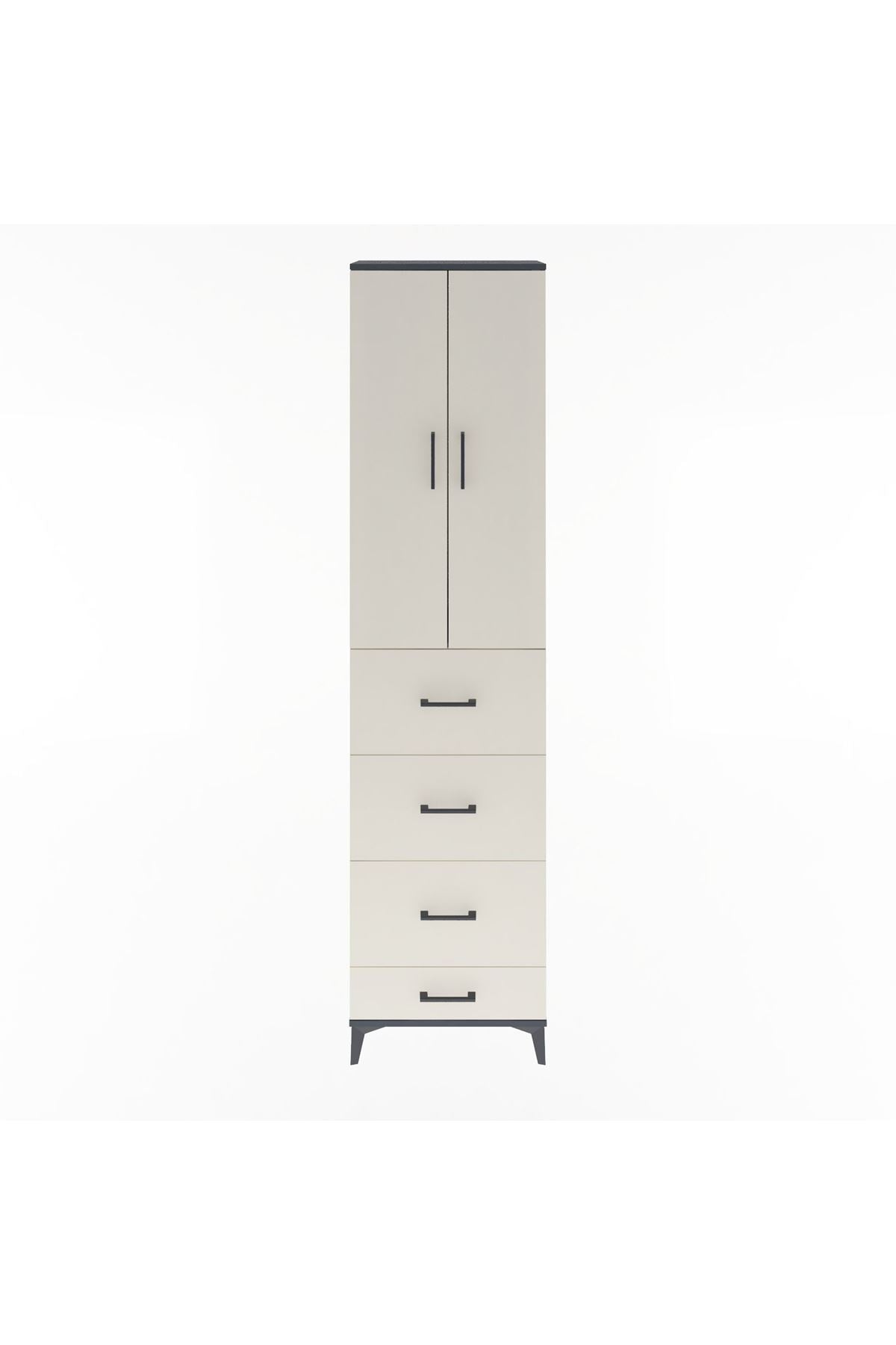 Arges Dolap Tek Raflı 4 Çekmeceli 2 Kapaklı 60x30x243 - S32M075V4A