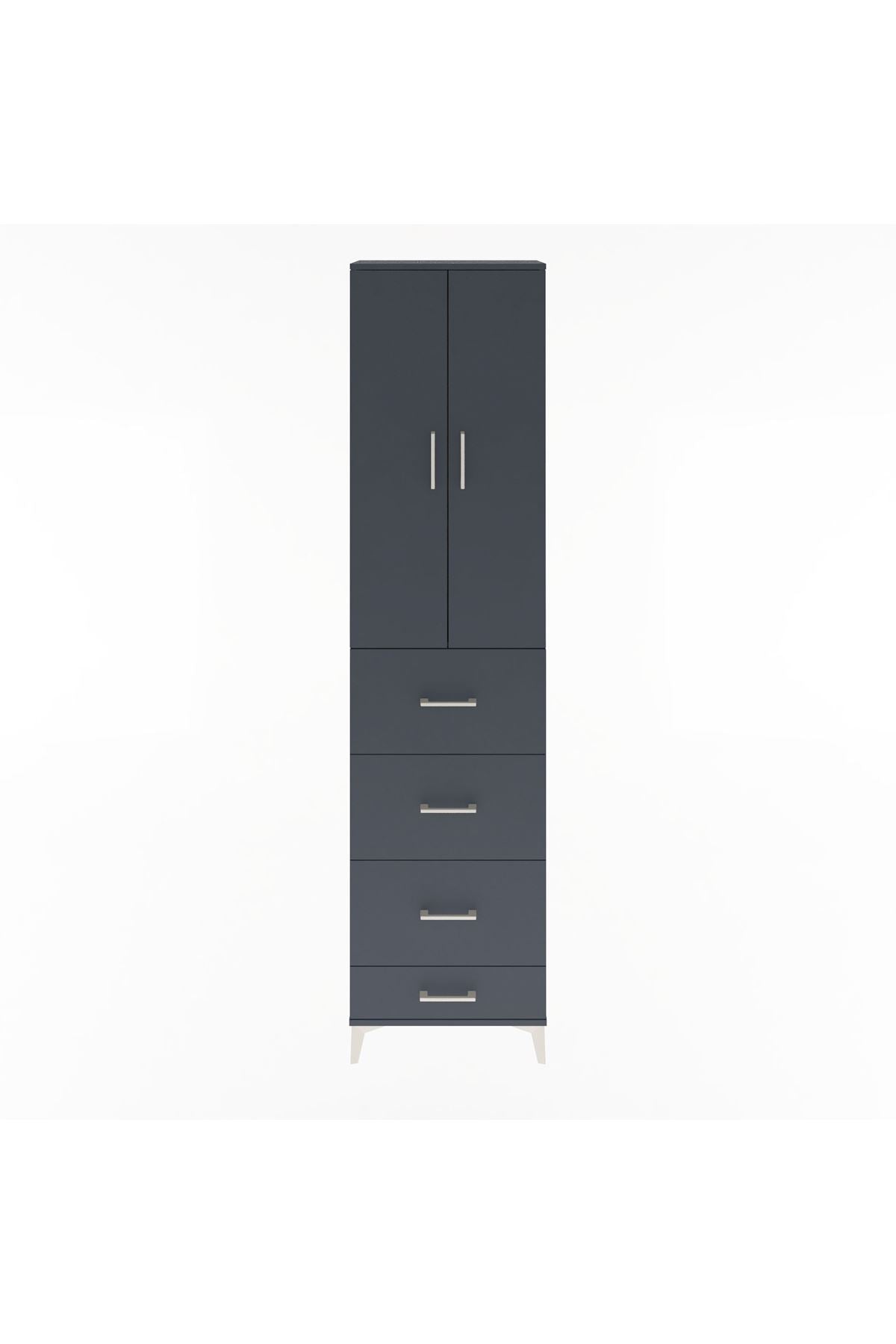 Arges Dolap Tek Raflı 4 Çekmeceli 2 Kapaklı 60x30x243 - S32M075V5A