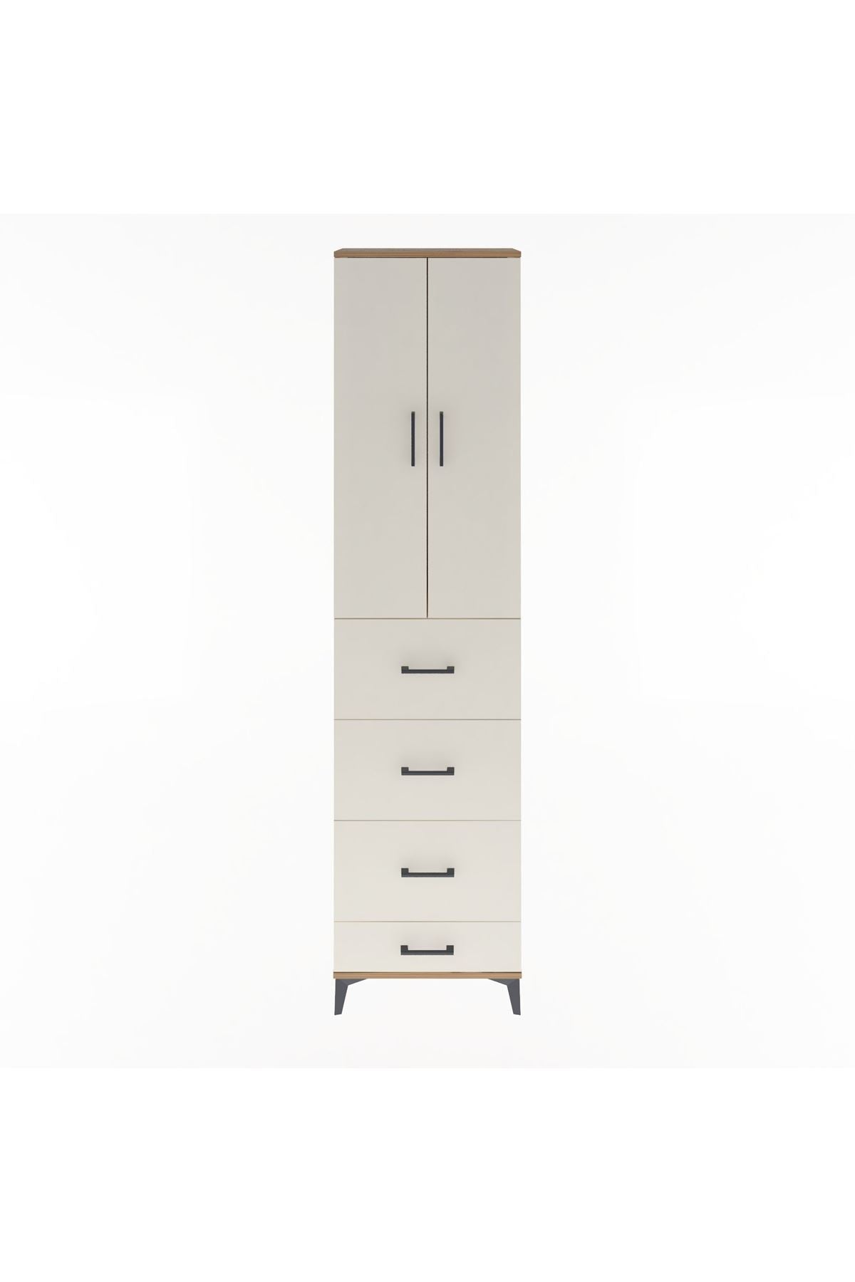 Arges Dolap Tek Raflı 4 Çekmeceli 2 Kapaklı 60x30x243 - S32M075V7A