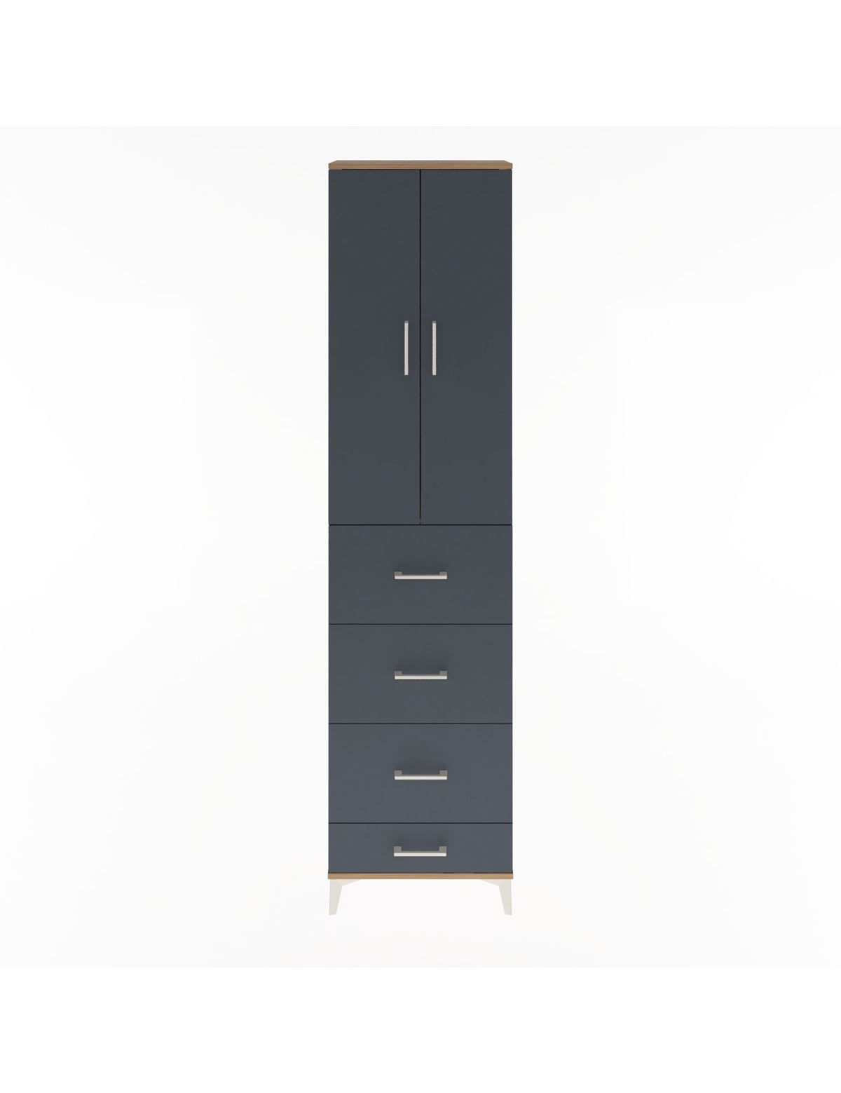 Arges Dolap Tek Raflı 4 Çekmeceli 2 Kapaklı 60x30x243 - S32M075V8A