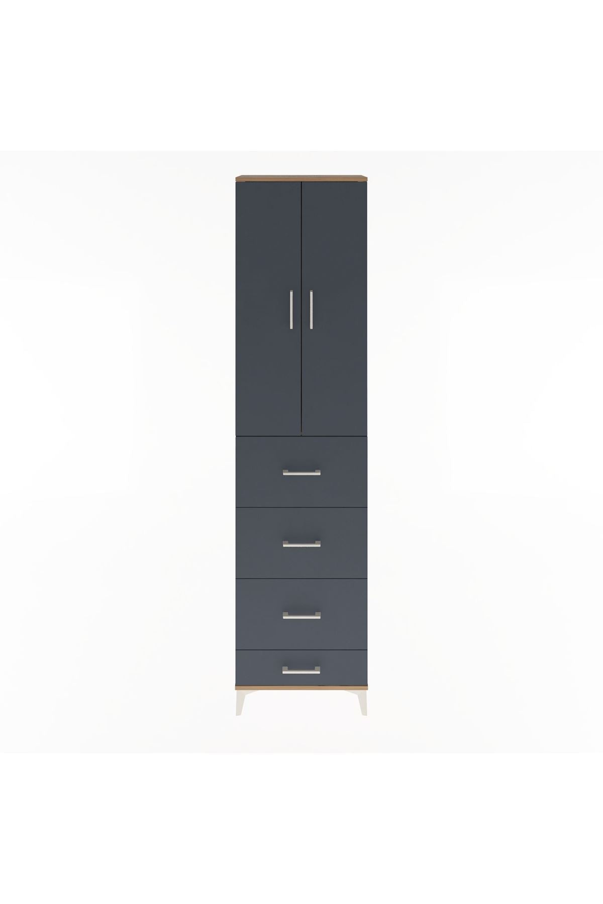 Arges Dolap Tek Raflı 4 Çekmeceli 2 Kapaklı 60x30x243 - S32M075V8A