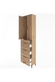 Arges Dolap Tek Raflı 4 Çekmeceli 2 Kapaklı 60x30x243 - S32M075V9A