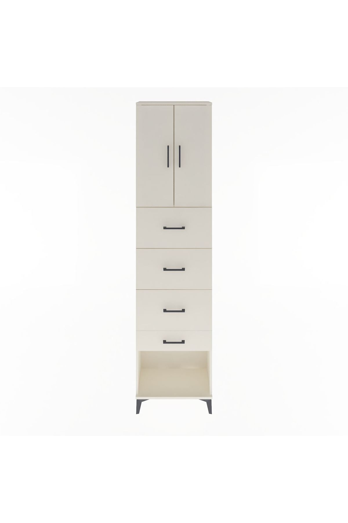 Arges Dolap Tek Raflı 4 Çekmeceli 2 Kapaklı 60x30x243 - S32M076V1A
