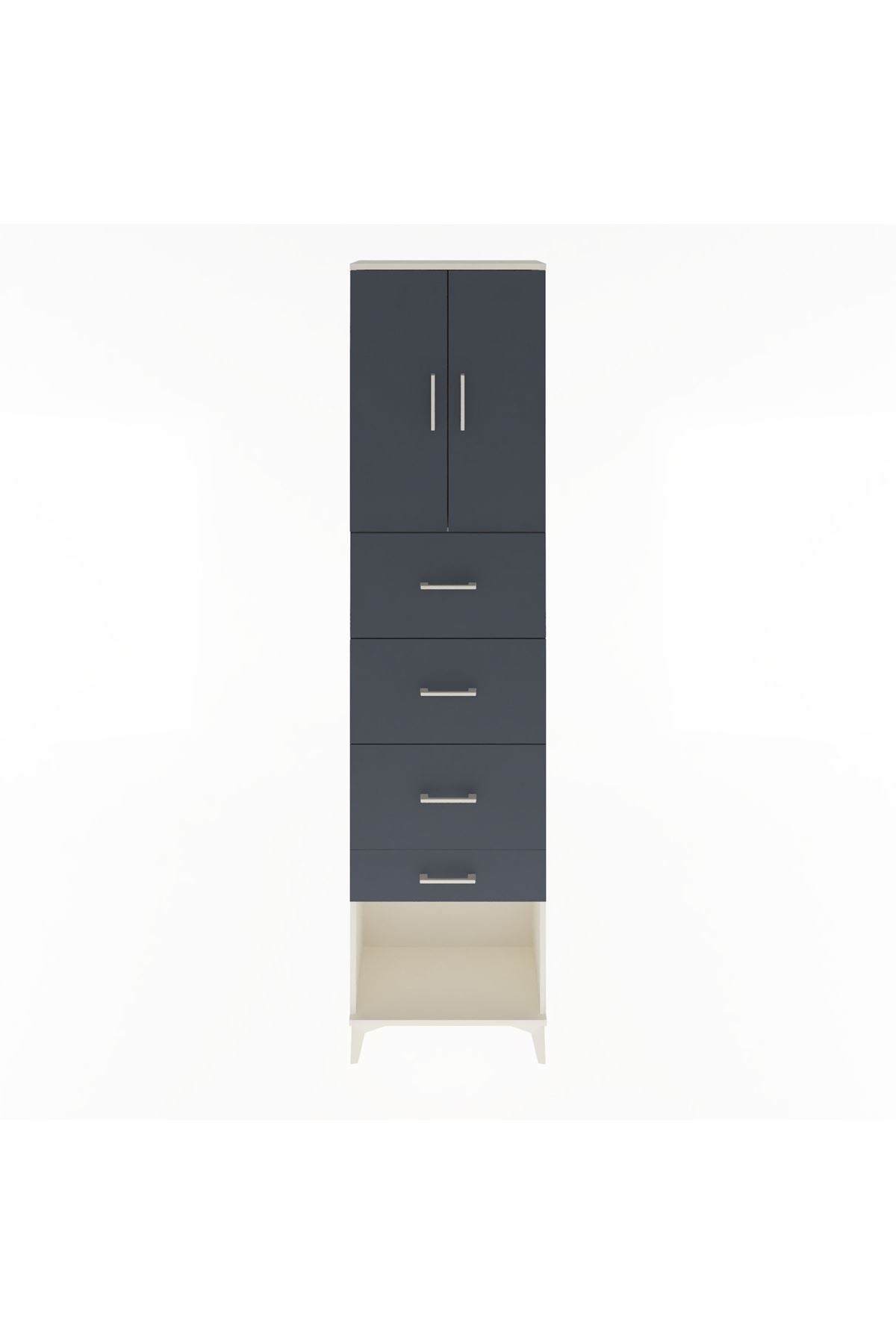 Arges Dolap Tek Raflı 4 Çekmeceli 2 Kapaklı 60x30x243 - S32M076V2A