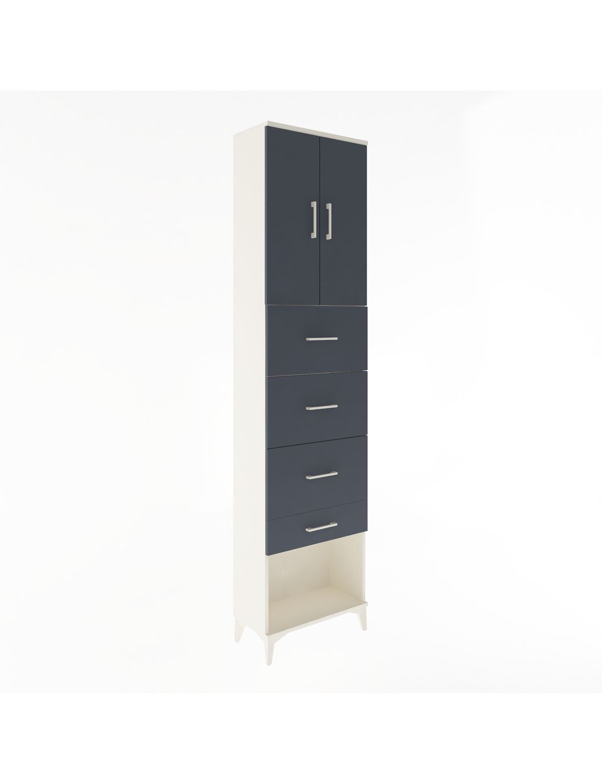 Arges Dolap Tek Raflı 4 Çekmeceli 2 Kapaklı 60x30x243 - S32M076V2A
