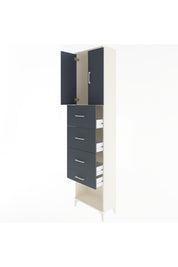 Arges Dolap Tek Raflı 4 Çekmeceli 2 Kapaklı 60x30x243 - S32M076V2A