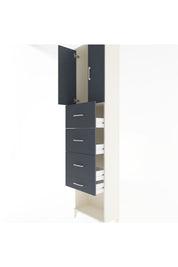 Arges Dolap Tek Raflı 4 Çekmeceli 2 Kapaklı 60x30x243 - S32M076V2A
