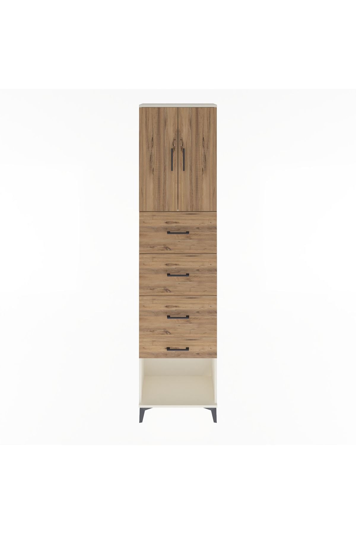 Arges Dolap Tek Raflı 4 Çekmeceli 2 Kapaklı 60x30x243 - S32M076V3A