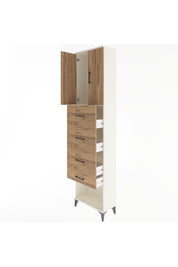 Arges Dolap Tek Raflı 4 Çekmeceli 2 Kapaklı 60x30x243 - S32M076V3A