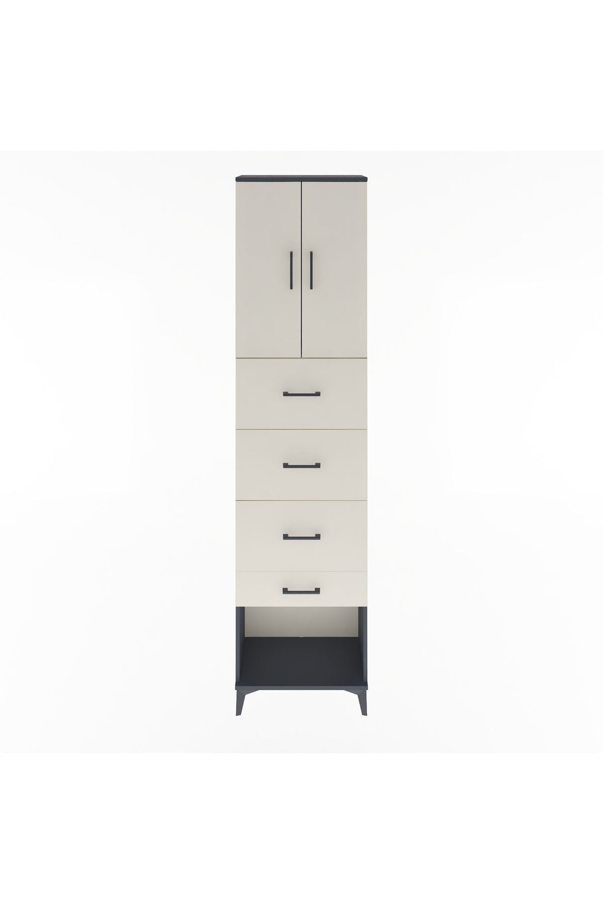 Arges Dolap Tek Raflı 4 Çekmeceli 2 Kapaklı 60x30x243 - S32M076V4A
