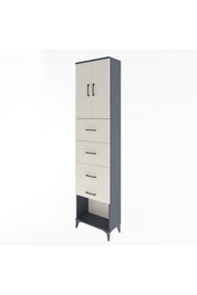 Arges Dolap Tek Raflı 4 Çekmeceli 2 Kapaklı 60x30x243 - S32M076V4A