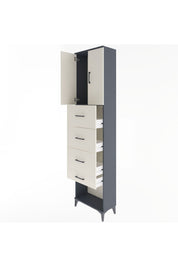 Arges Dolap Tek Raflı 4 Çekmeceli 2 Kapaklı 60x30x243 - S32M076V4A