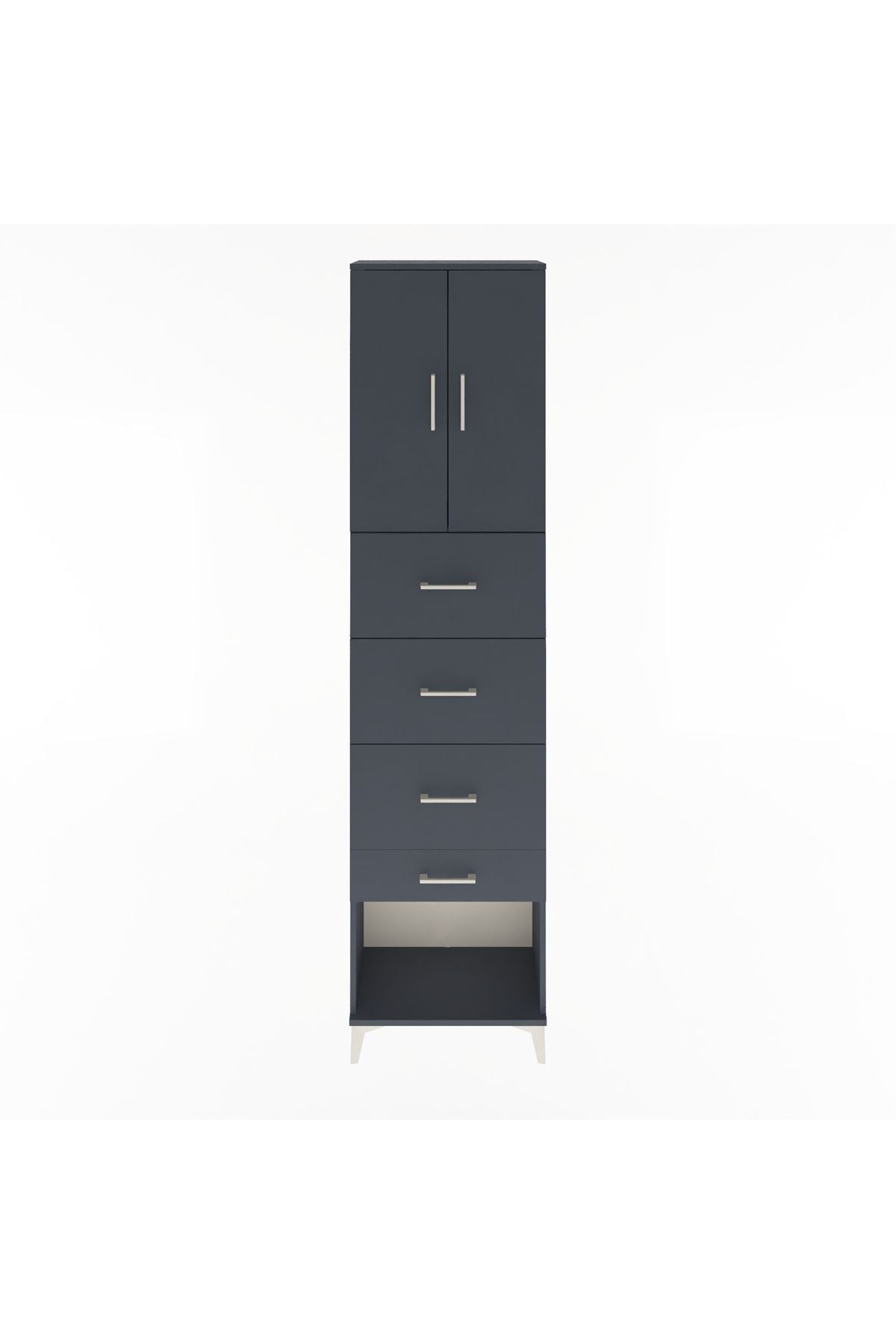 Arges Dolap Tek Raflı 4 Çekmeceli 2 Kapaklı 60x30x243 - S32M076V5A