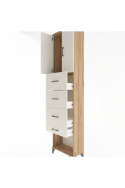 Arges Dolap Tek Raflı 4 Çekmeceli 2 Kapaklı 60x30x243 - S32M076V7A