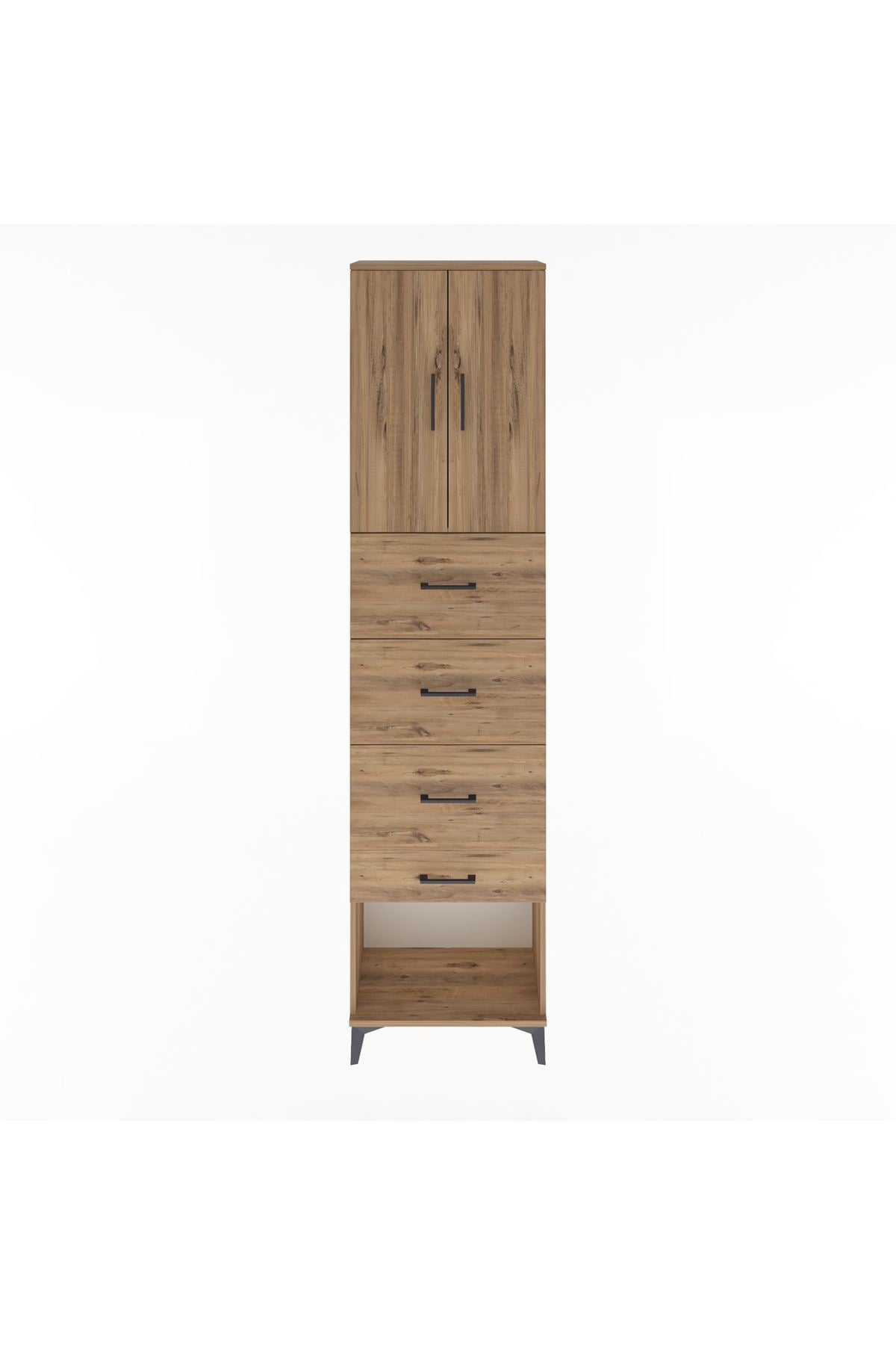 Arges Dolap Tek Raflı 4 Çekmeceli 2 Kapaklı 60x30x243 - S32M076V9A