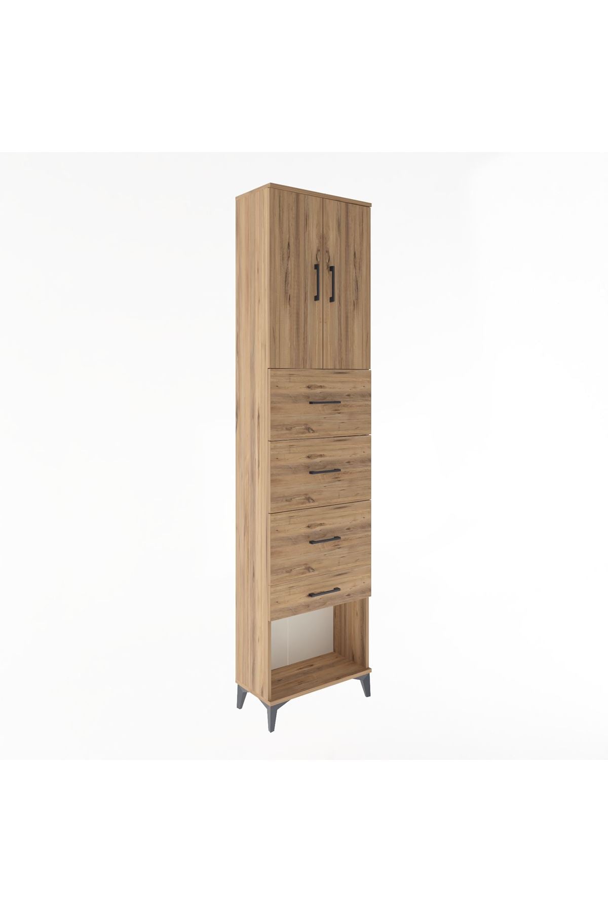 Arges Dolap Tek Raflı 4 Çekmeceli 2 Kapaklı 60x30x243 - S32M076V9A
