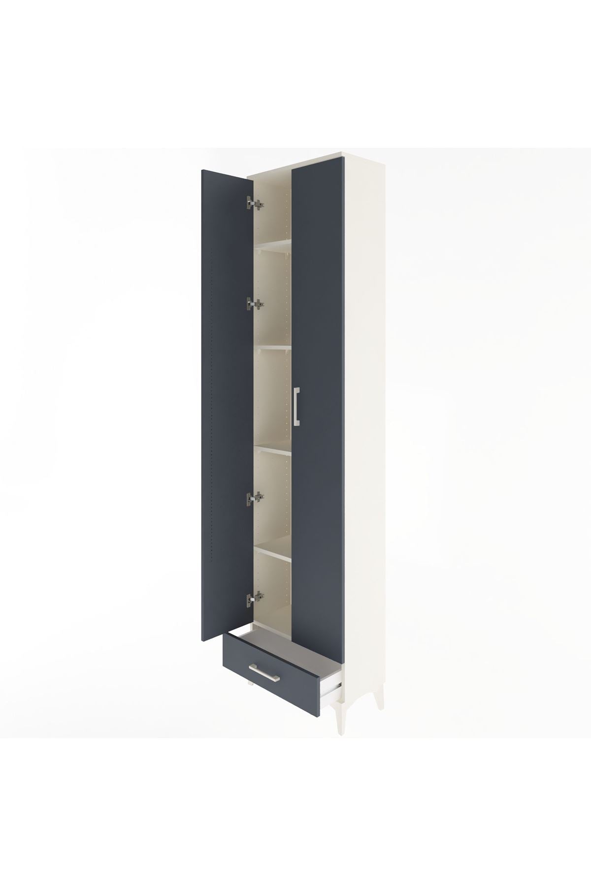 Arges Dolap 5 Raflı Tek Çekmeceli 2 Kapaklı 60x30x243 - S32M077V2A