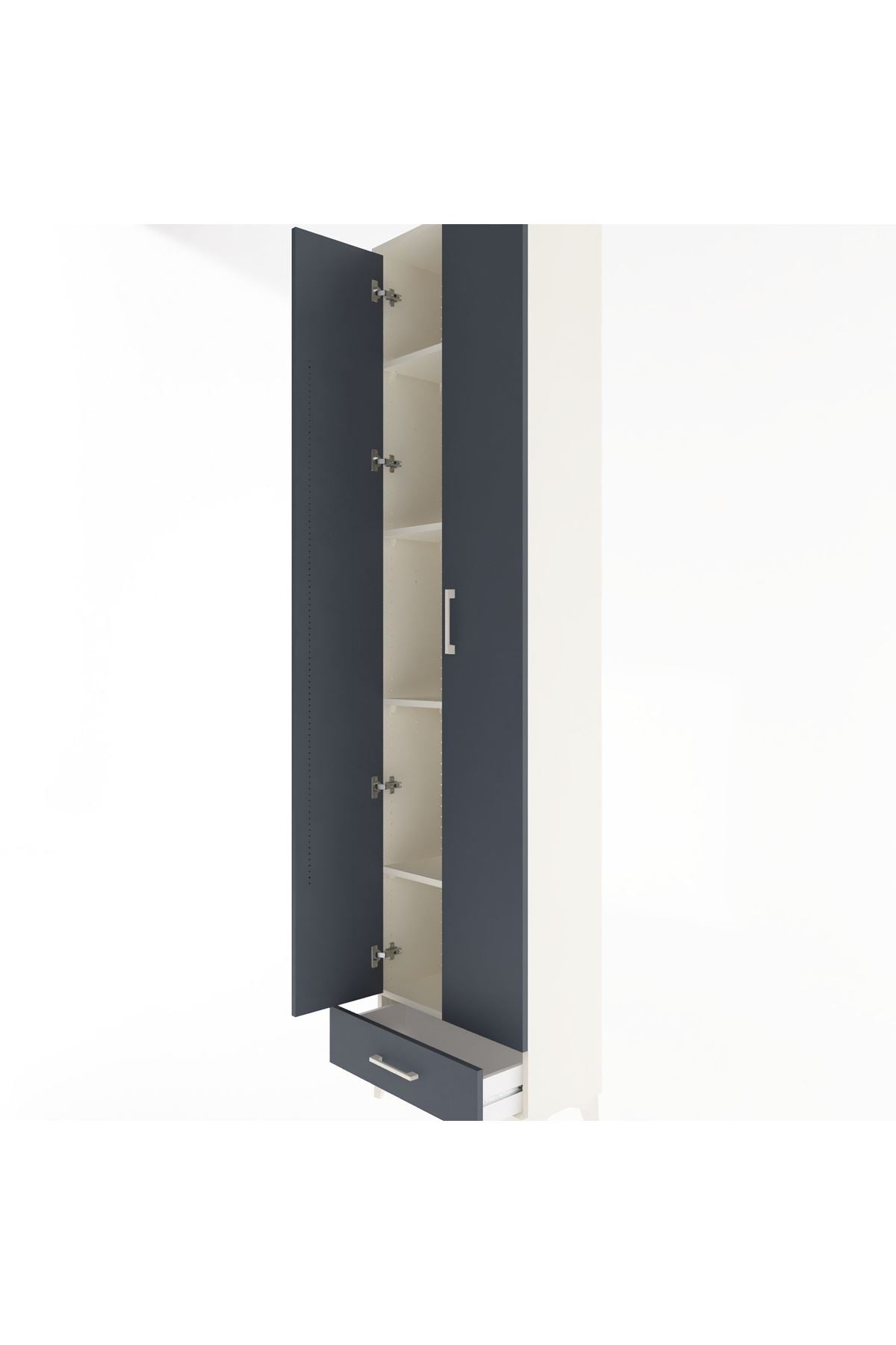 Arges Dolap 5 Raflı Tek Çekmeceli 2 Kapaklı 60x30x243 - S32M077V2A
