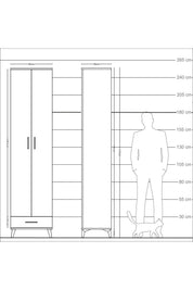 Arges Dolap 5 Raflı Tek Çekmeceli 2 Kapaklı 60x30x243 - S32M077V2A