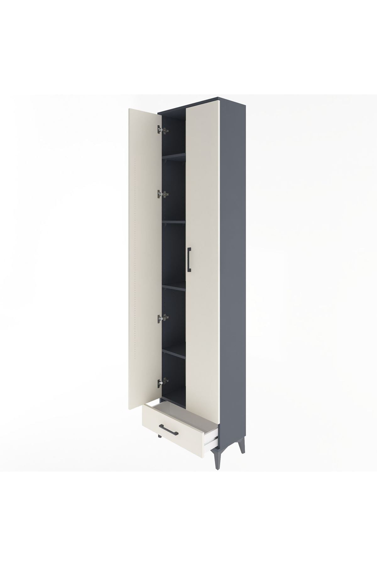 Arges Dolap 5 Raflı Tek Çekmeceli 2 Kapaklı 60x30x243 - S32M077V4A