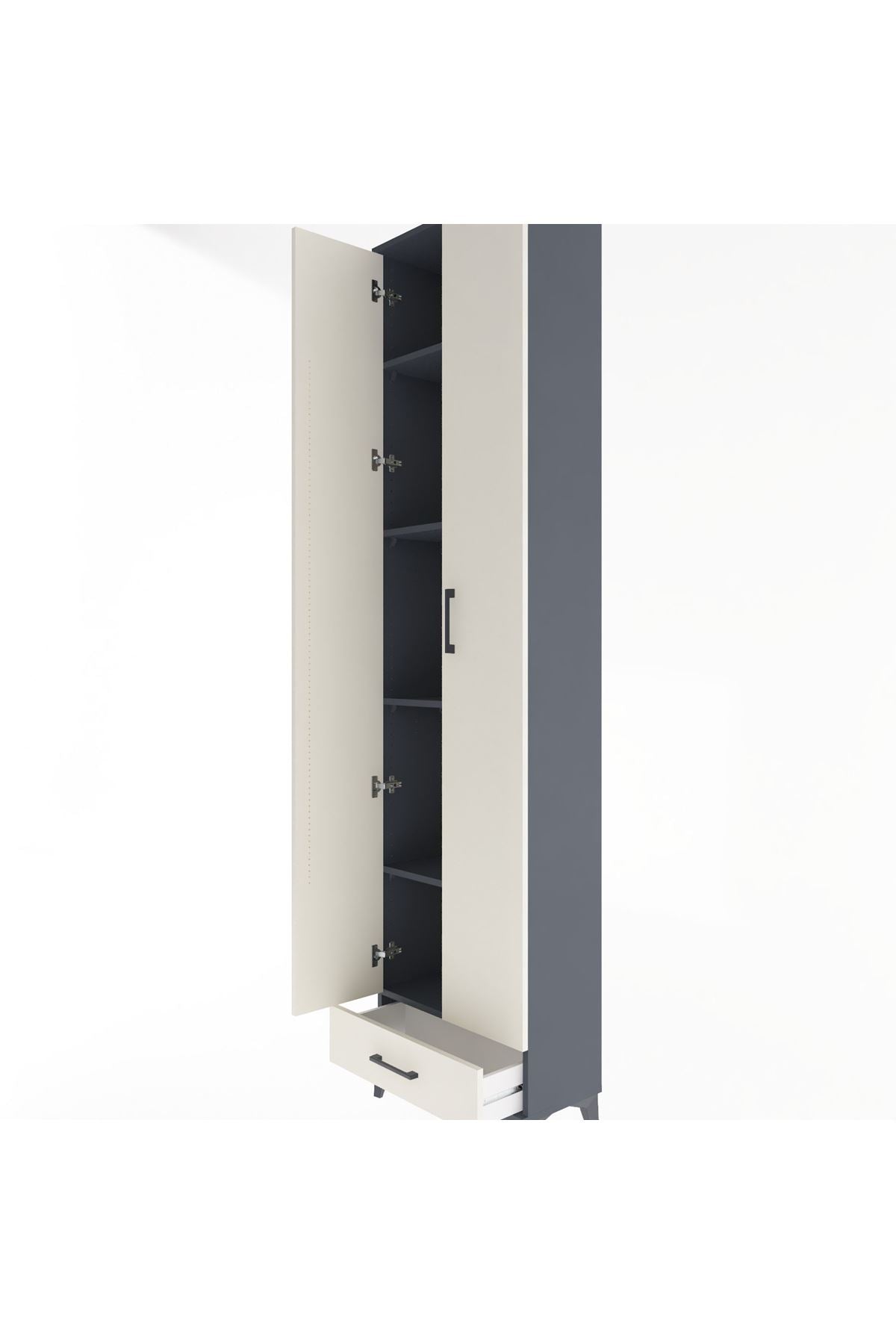 Arges Dolap 5 Raflı Tek Çekmeceli 2 Kapaklı 60x30x243 - S32M077V4A