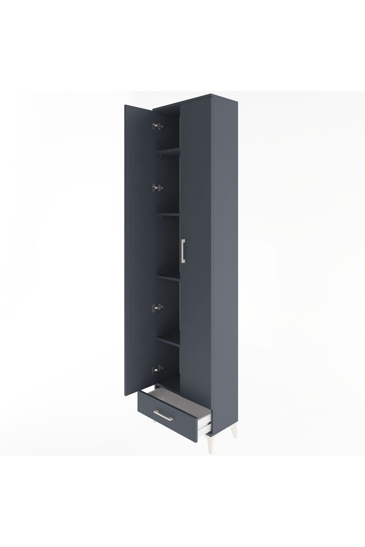 Arges Dolap 5 Raflı Tek Çekmeceli 2 Kapaklı 60x30x243 - S32M077V5A