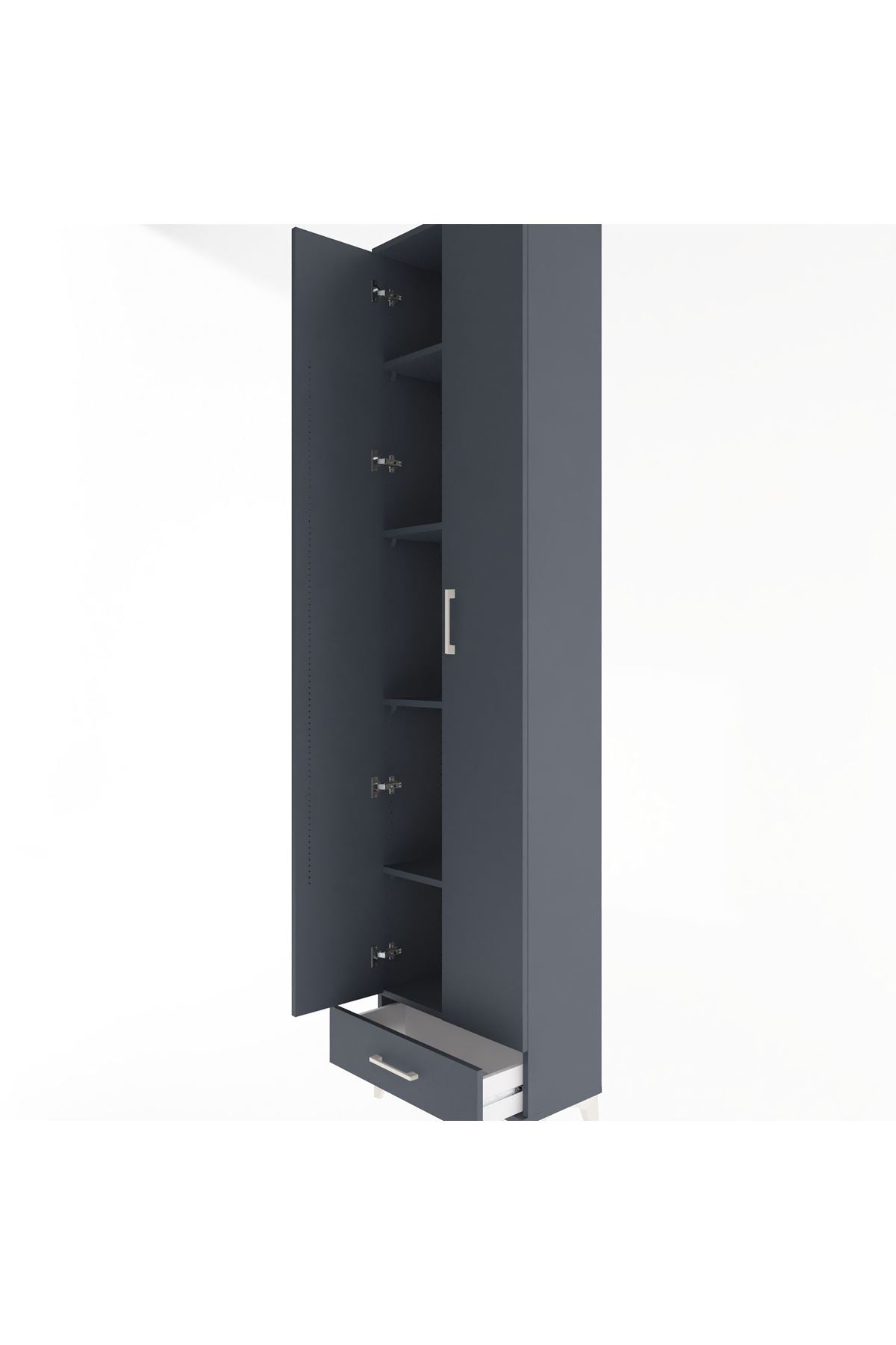 Arges Dolap 5 Raflı Tek Çekmeceli 2 Kapaklı 60x30x243 - S32M077V5A